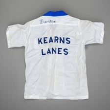 Vintage 50  s Bowling Shirt Loop Collar Kids 14 Fit Men  s XS Chain Stitch Type