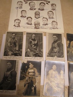 1937 Bristol speedway team poster and postcards