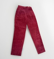 Vintage Echtes Leder Burgundy Suede Leather Pants Women  s Size 15 Made in Korea