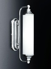 Art Deco bathroom Wall Light Chrome with Opal Glass Shade 1920s Style IP44