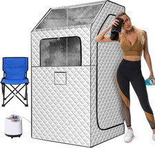 Remote-Controlled Portable Steam Sauna with Timer  Chair for Home Spa