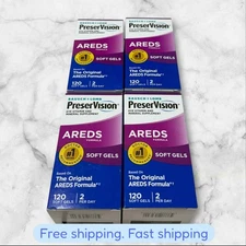 FOR 4 PreserVision AREDS Eye Vitamin & Mineral Supplement 120 Count EXP2026+ NEW