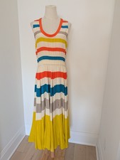 Marc By Marc Jacobs 'Simone' 2011 Silk Sleeveless colourblock Striped Midi Dress