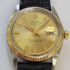 Rolex Oyster Ref 1601 Datejust 36mm 18k SS Mens Vintage 1970s Automatic RA787