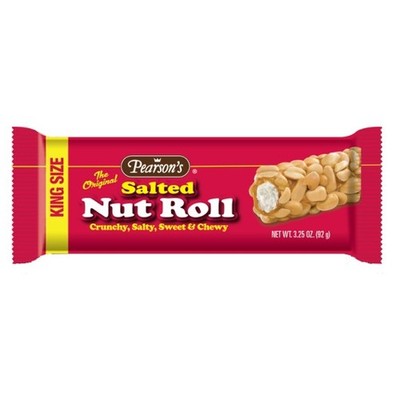 Pearson's King Size Box Salted Nut Roll, 3.25 Ounce, 18 Per Box, 8 Per Case