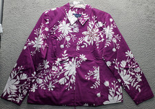 Susan Graver Jacket Womens XL Multi Floral Lined Long Sleeve Collared Full Zip