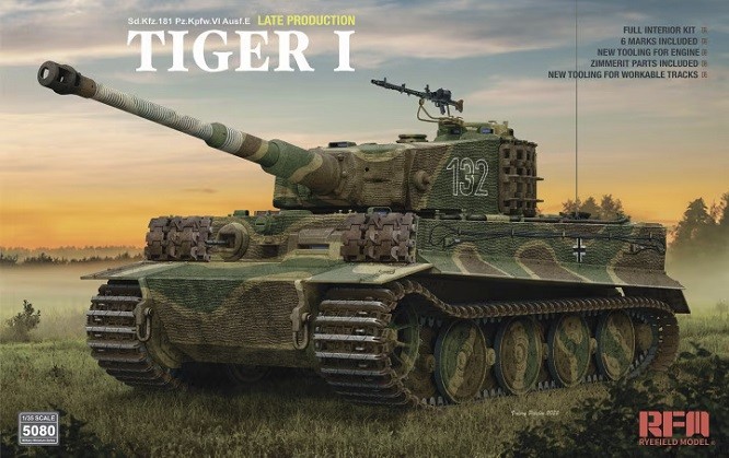 Rye Field Model RM-5080 1/35 Tiger I Late Production W/ Full Interior & Zimmerit