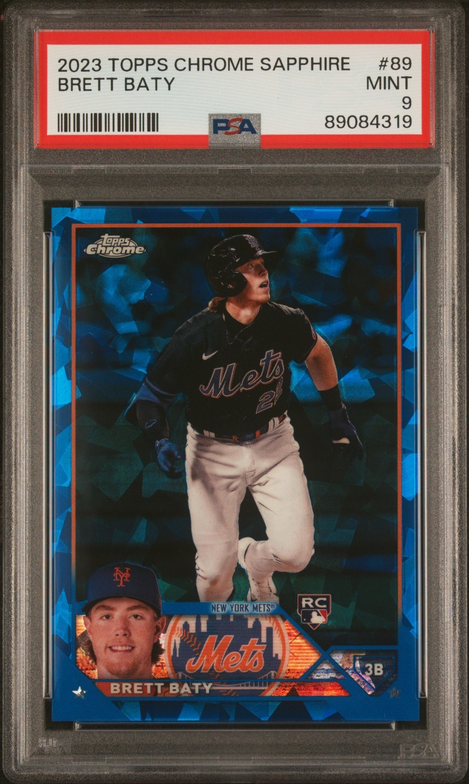 2023 Topps Chrome Sapphire Brett Baty #89 (RC) PSA-9