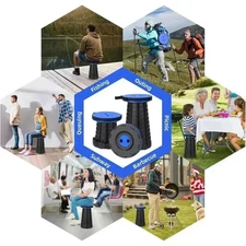 Folding Stool Portable Telescopic Chair Seat Camping Retractable Outdoor Fishing