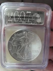 2007 $1 AMERICAN SILVER EAGLE ICG MS70 FIRST DAY OF ISSUE FDI BLACK LABEL