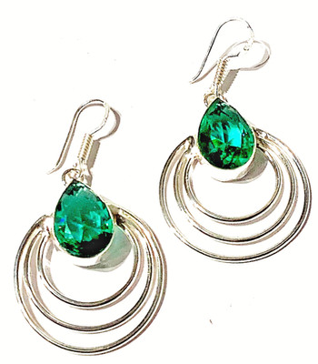 I N D I C O L I T E Edelstein 925 Sterlingsilber Schmuck OHRHÄNGER
