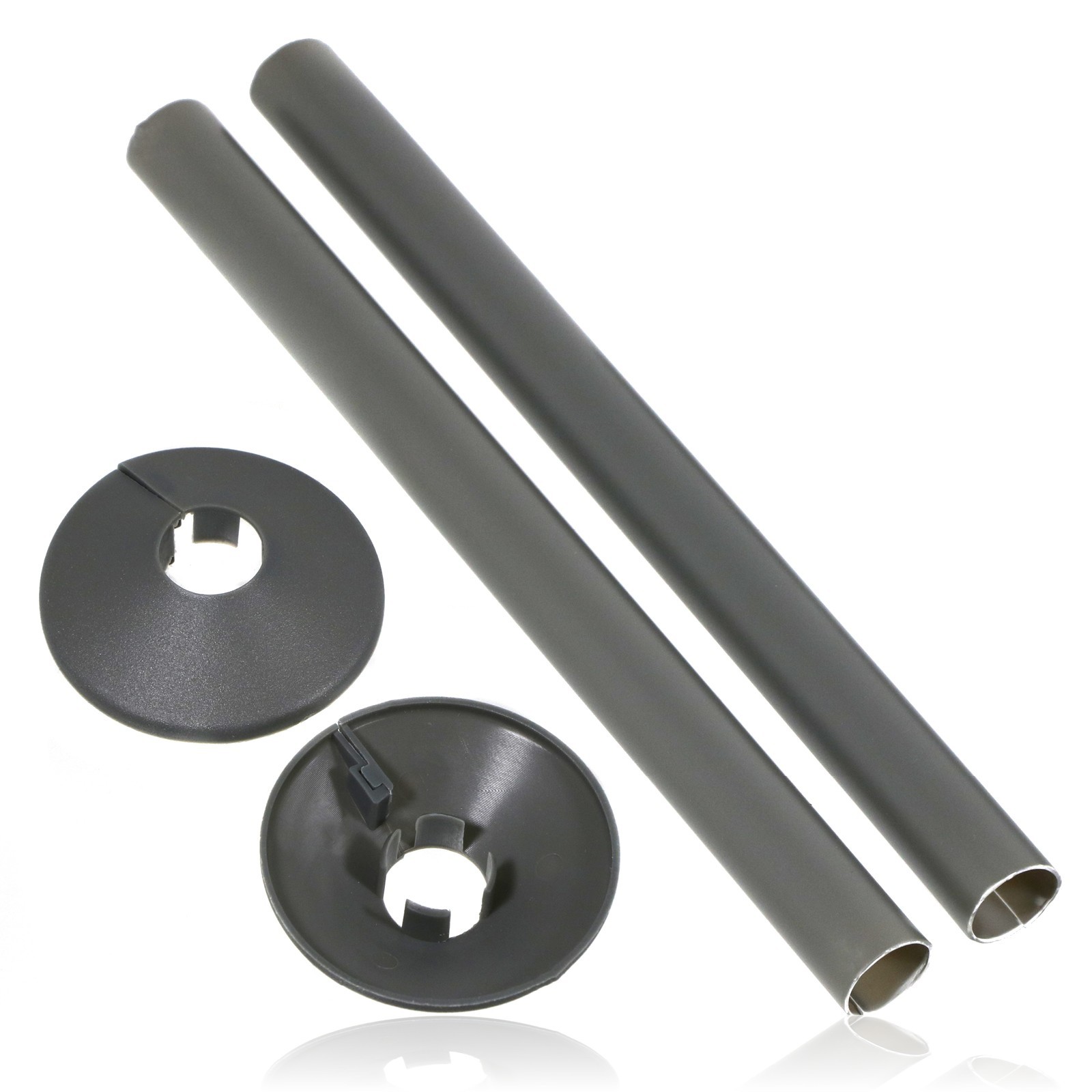 Radiator Pipe Covers Shroud Collars Sleeve Anthracite Grey 15mm x 300mm