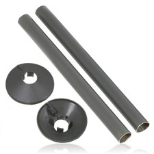 Radiator Pipe Covers Shroud Collars Sleeve Anthracite Grey 15mm x 300mm