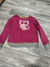 Girls pink owl sweater size medium 7-9 from Walmart