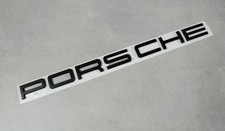 logo scritta PORSCHE nero opaco loghi emblema stemma scritte