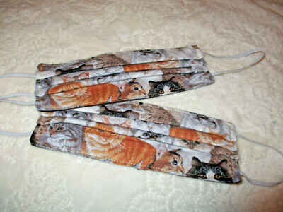 FACE MASKS~Adult Size~Cats/Kitten Lover~2 qty. Handmade~NEW