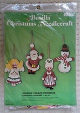 Vintage Bucilla Felt Christmas Ornaments Kit 2339 - Christmas Foursome