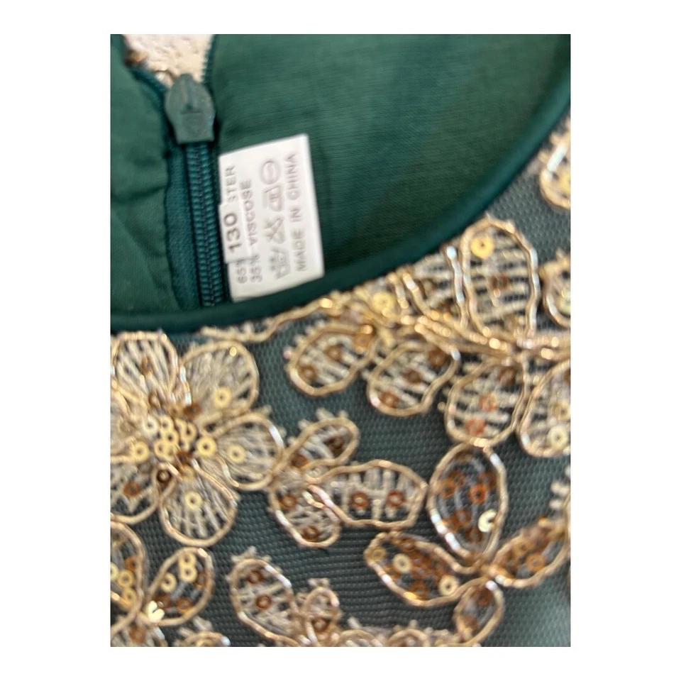 NUEVO Vestido Maxi Lazo de Tafetán Formal Pagent de Lentejuelas y Toile Fiesta para Niñas Foto 2 de 4