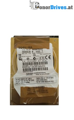 Toshiba - HDD2L02 - 640GB  - SATA - Rev. G002825A Rev.A*