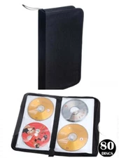 Black 80 DVD CD DISC Holder Album Storage Case Folder Wallet Carry Bag Organizer