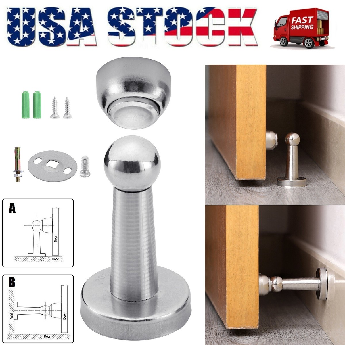 Magnetic Door Stop Holder Stay Home Safety Stopper Guard Office Fitting