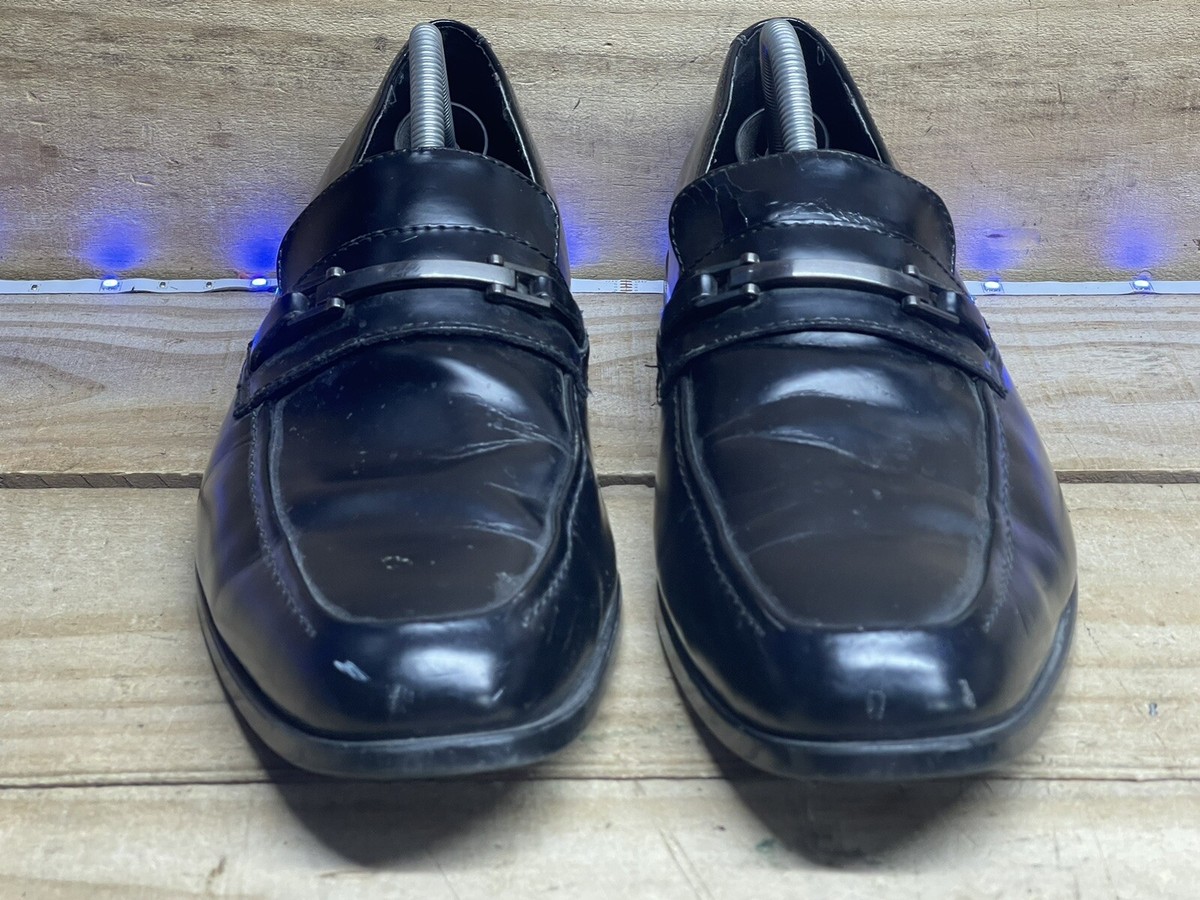 Marc Anthony Mens Black Leather Slip On Loafers Shoes Sz 9 Amazon.com | Bruno Marc Men main image 4