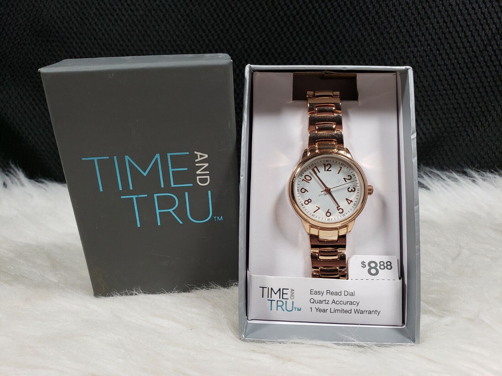 Time And Tru Easy Read Dial Quartz Men's Rose Gold Tone Watch