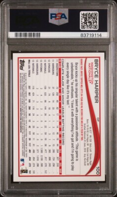 2014 Topps Baseball Bryce Harper Card #100 PSA GEM MT 10 | eBay