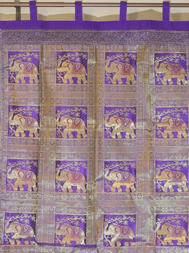 紫色大象窗帘 - 设计师优雅闪亮锦缎窗板 92 — 第 2/3 张图片