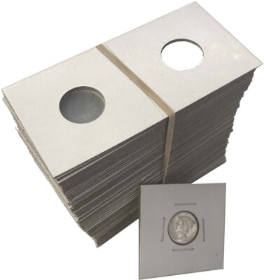 2x2 Mylar Window Top Quality Cardboard Coin Flips US Dime Size Dealer Case 3000