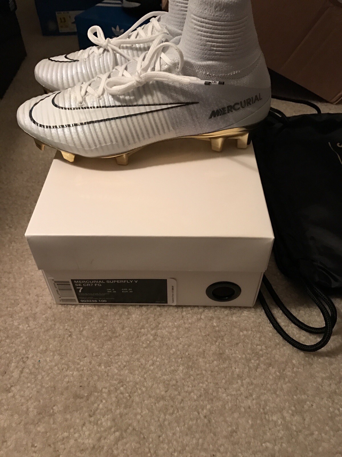 Nike Mercurial Superfly V CR7 VITORIAS GOLD Size 7 Soccer Cleats 1/777
