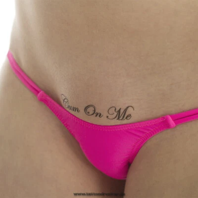 5 x Cum On Me - Lettering in Black - Sexy Kinky Fetish Tattoo (5)