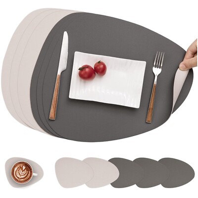 Tischsets , Abwaschbare Platzsets, Rutschfeste Tischuntersetzer, Satz von 6