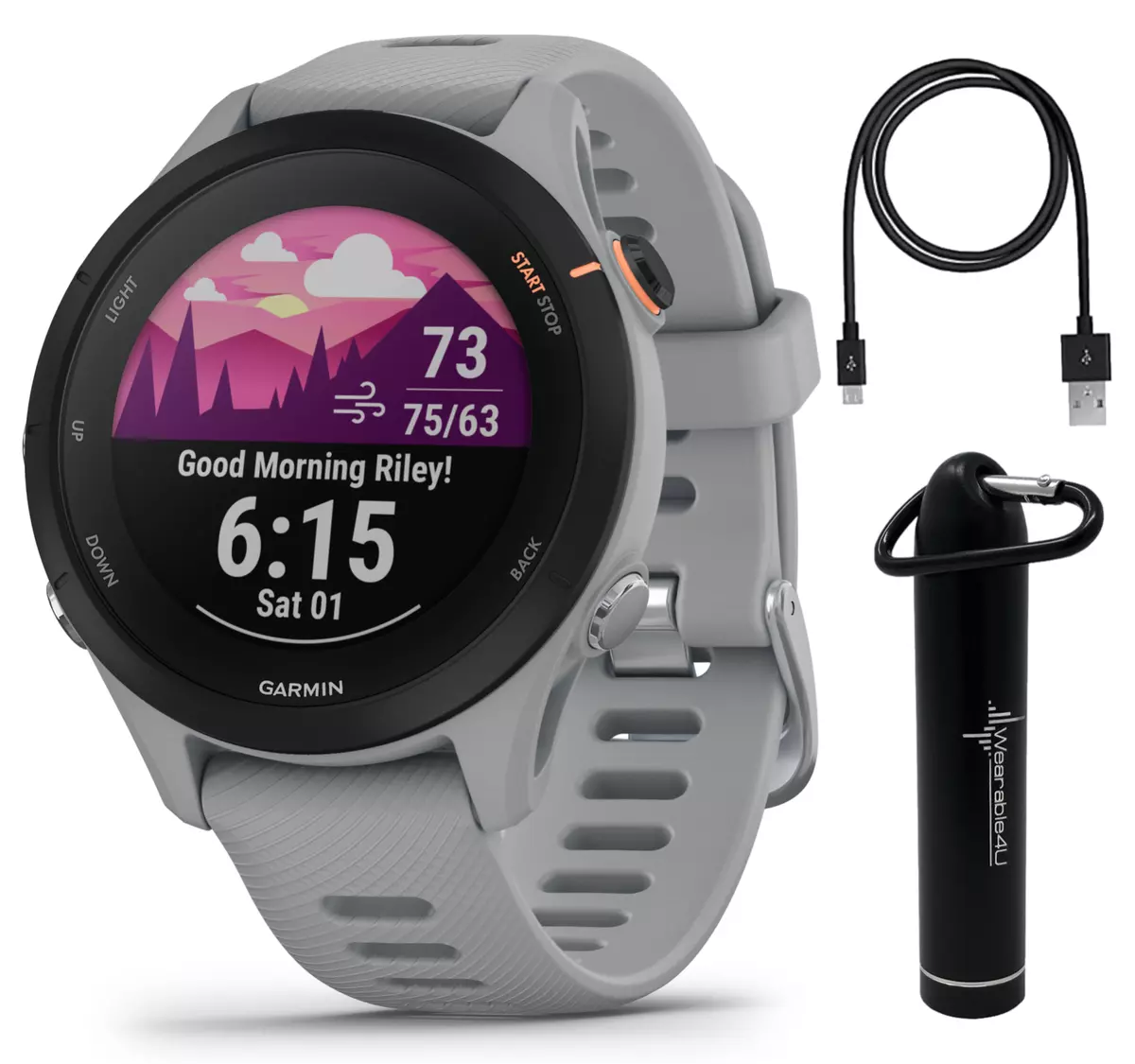 Garmin Forerunner 255S GPS Running Smartwatch Powder Grey with