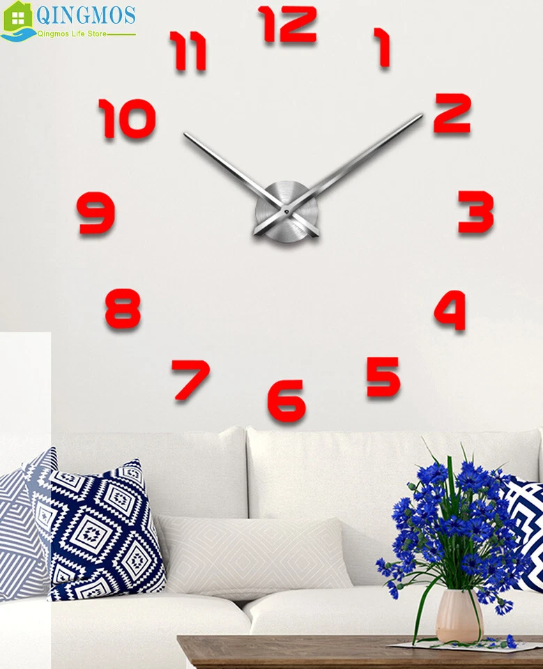 DIY Large Wall Clock Acrylic Stickers Watch Decor Quartz Needle Living Room m004 - Image 3 of 4