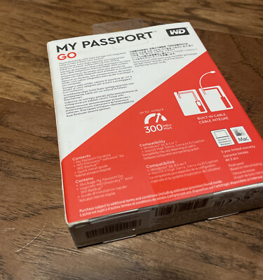 WD 500GB My Passport Go Cobalt SSD Portable External Storage  WDBY9Y5000ABT NEW