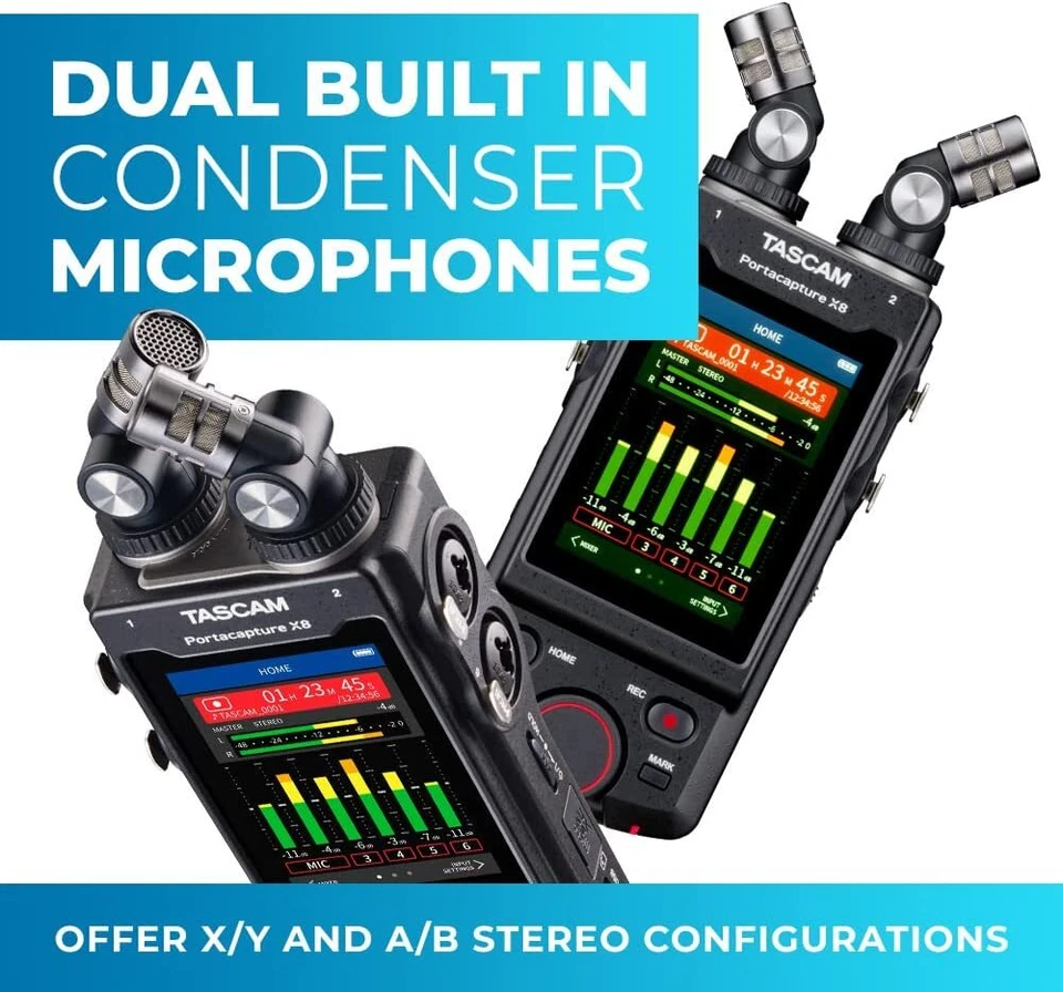 Tascam Portacapture X8 High Resolution Multi-Track Recorder, Portable Recorder - Image 3 of 4