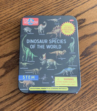 DINOSAUR SPECIES S.T.E.M. Educational/Learning Magnetic Tin  Sealed/Free Ship