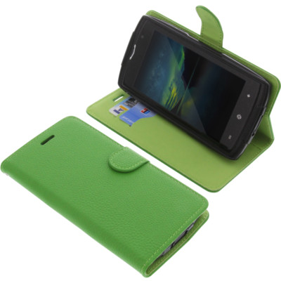 Tasche für HomTom Zoji Z7 Book-Style Schutz Hülle Handytasche Buch Grün