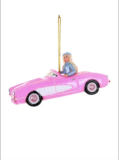 Cody Foster Barbie In Corvette Christmas Ornament
