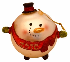 #3007 Snowman Christmas Round ornament,   3.5 X 3.5