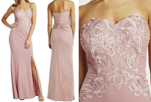 abbey clancy x lipsy appliqué artwork fishtail hem maxi dress