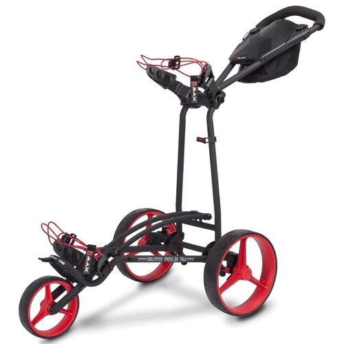 BIG MAX AUTOFOLD FF 3 WHEEL GOLF TROLLEY PUSH CART / BLACK / RED / 2025 MODEL - Picture 3 of 13