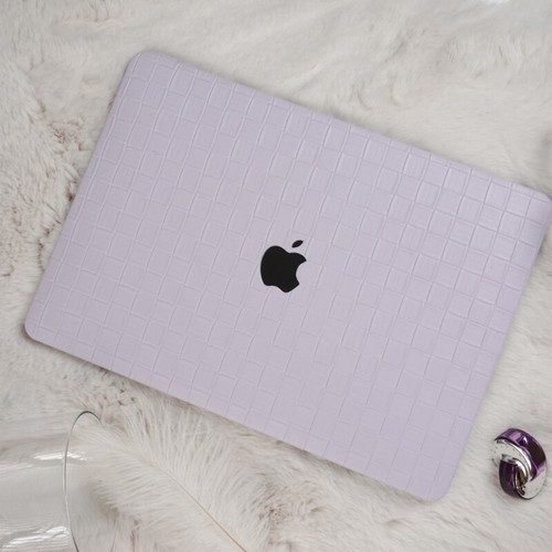 Vine Purple Plaid PU Leather Shell Case Cover For Apple MacBook Air MacBook Pro - Picture 7 of 30