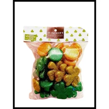 St. Patrick's Day Glittery 24 Count Scatters and Fillers Clovers Hats and Coins