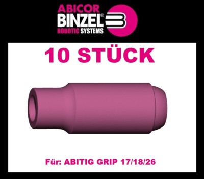 10 Stück Abicor Binzel Keramische Gasdüse 47mm ABITIG 17/18/26 Ø 6,5 bis 19,5 mm