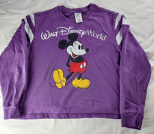 Disney Womens Purple Mickey Mouse Walt Disney World Cropped Sweatshirt Size Med