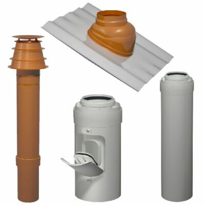 Viessmann Abgassystem Pak. DN60/100 senkrechte Dachdurchführung Rot Z010443