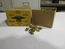 T & S Torrington Brass Cone Upholstery Nails 1000 Count Box, Brass Cap Steel Pin