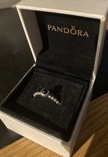 Pandora Silver & Black Onyx Cabochon ‘My Desire’ Ring 190610O Size 54 Stunning